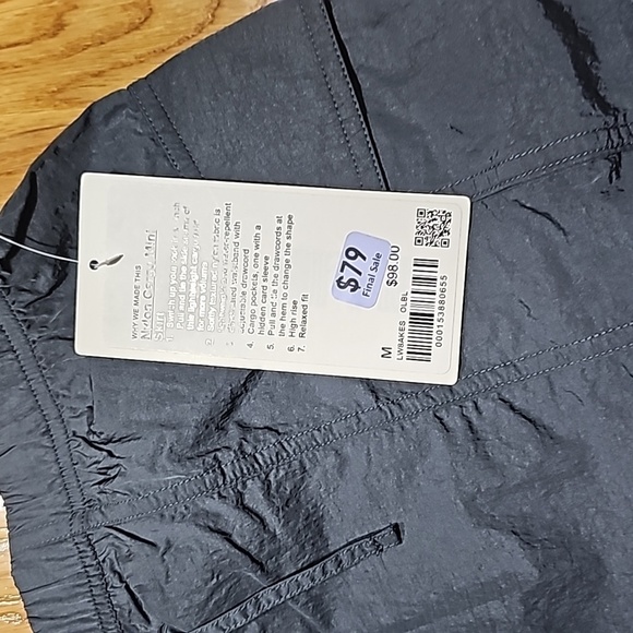 Lululemon Nylon Cargo Mini Skirt High Rise Mini Length Oil Grey Medium - Picture 6 of 13
